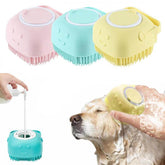 Summer Pet Bath Soap Dispenser Massage Brush, Silicone Massager Shampoo Dispensing Brush, Easy to Use, Comfort Dog Bath Shampoo Brush, Pet Massage Brush, Fall Gift