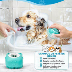 Summer Pet Bath Soap Dispenser Massage Brush, Silicone Massager Shampoo Dispensing Brush, Easy to Use, Comfort Dog Bath Shampoo Brush, Pet Massage Brush, Fall Gift