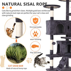 Double Condo Cat Tree Tower Ultimate Play Rest Spot for Feline Friend