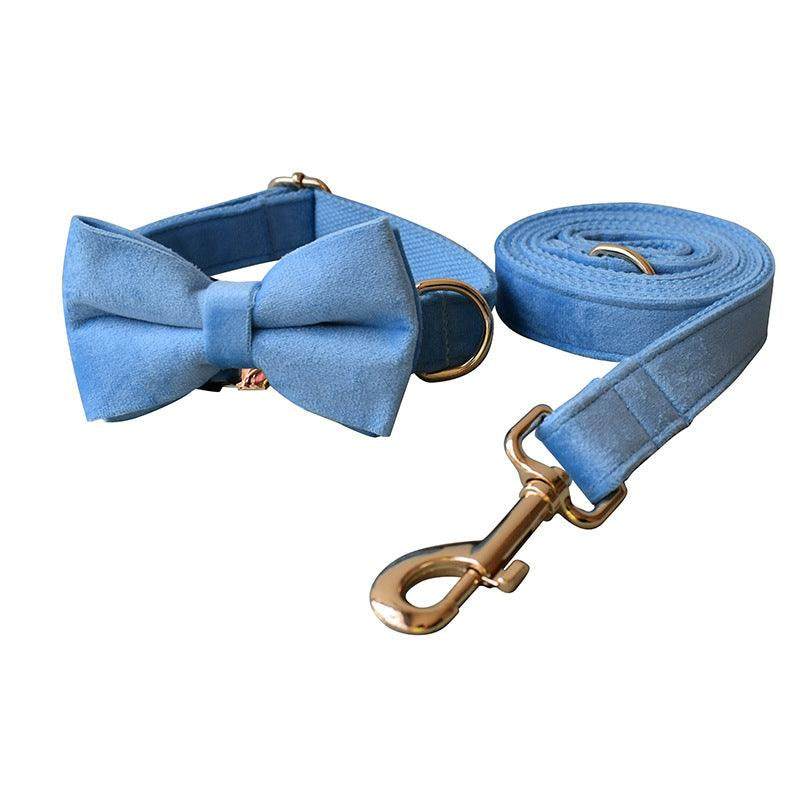 Luxury Velvet Dog Collar and Leash Set