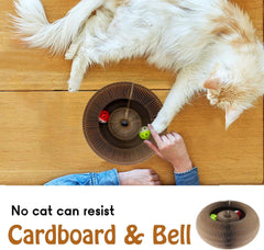 Cat Ball Toy, Foldable Cat Ball Track with 2 Cat Balls with Bells, Magic Organ Cat Scratching Board Interactive Cat Toy for Indoor Cats, Mental Physical Training Exercise Cat Ball Roller for Kitten