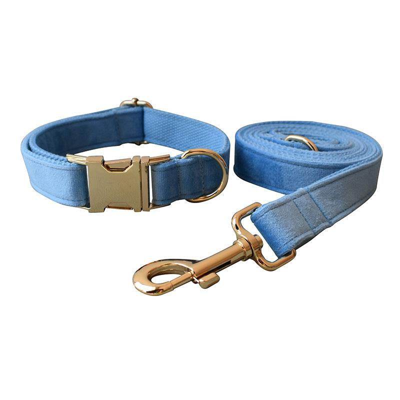 Luxury Velvet Dog Collar and Leash Set