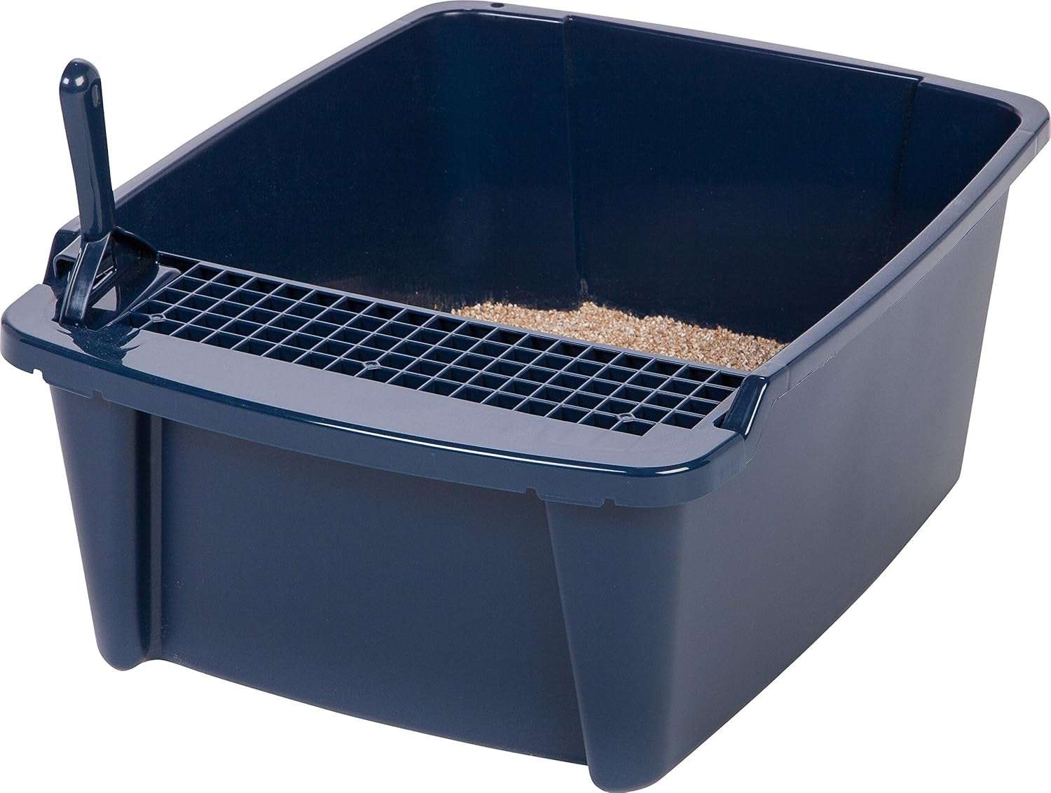 USA Cat Litter Box, Litter Box Enclosure with Scoop and Front Door Flap, Covered Kitty Litter Box for Privacy, Portable, Easy to Clean, Navy