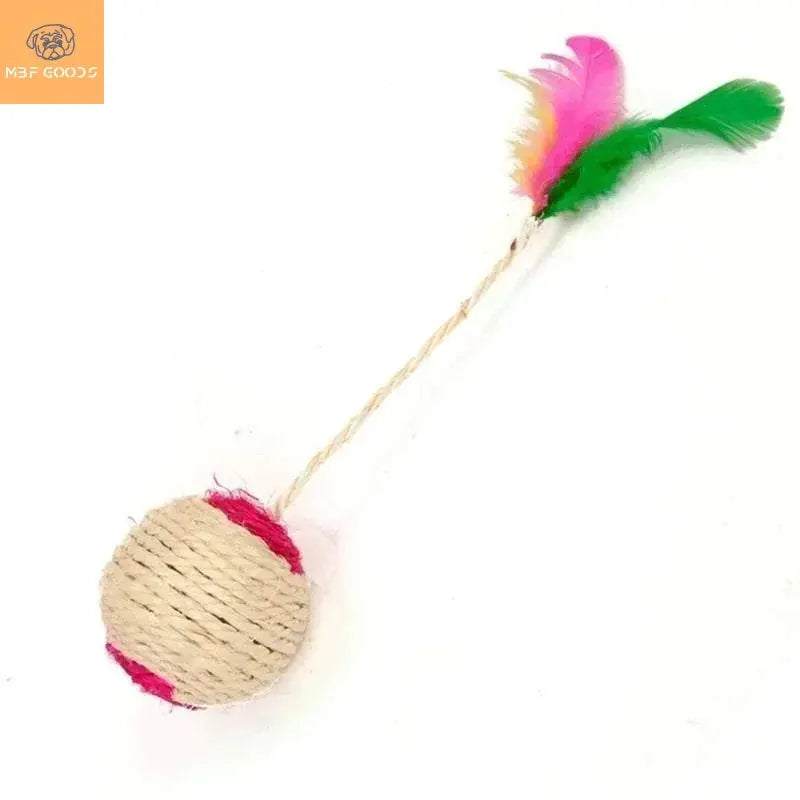 1Pc Cat Toy Sisal Scratching Ball Training Interactive Toy for Kitten Pet Cat Supplies Feather Toy Cat Toys Interactive