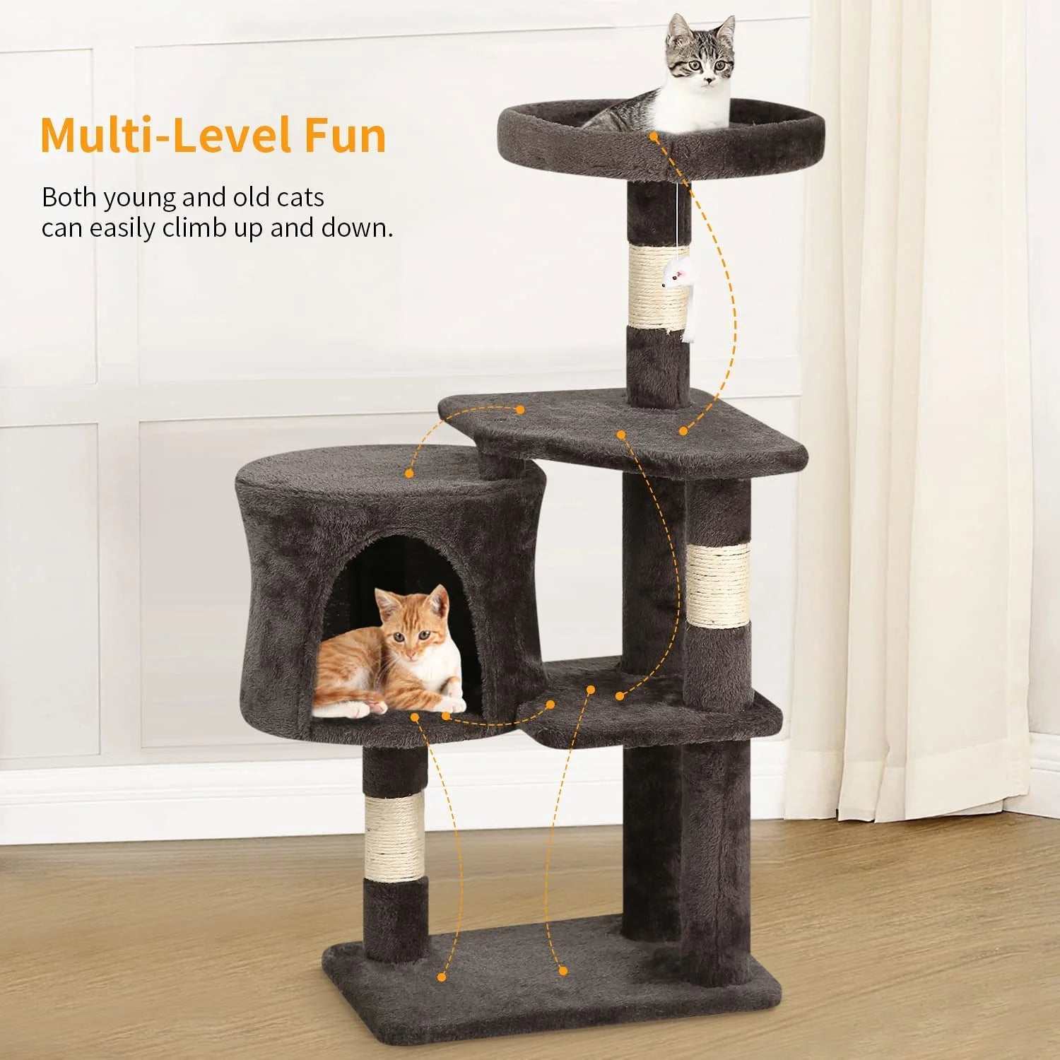 Multi-Level Cat Tree: Ultimate Cat Playground, Comfort, Relax and Rest