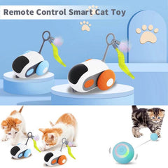 Cat Smart Interactive Car Toy Automatic Moving Remote Mouse Indoor Kitty Ball Toys Controlled Car for Cats Dogs Playing Training