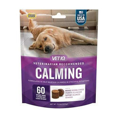 VetIQ Calming Support Supplement for Dogs, Calming Chews Help Manage Stress and Promote Relaxation, Anxiety Relief for Dogs, Made in The USA, 60 Count VETIQ