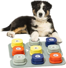 Dog Button Record Talking Pet Communication Vocal Training Interactive Toy Bell Ringer with Pad and Sticker Easy to Use