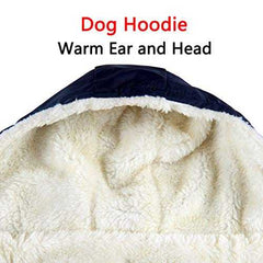 Vecomfy Fleece Lining Extra Warm Dog Hoodie in Winter,Small Dog Jacket Puppy Coats with Hooded,Blue S vecomfy