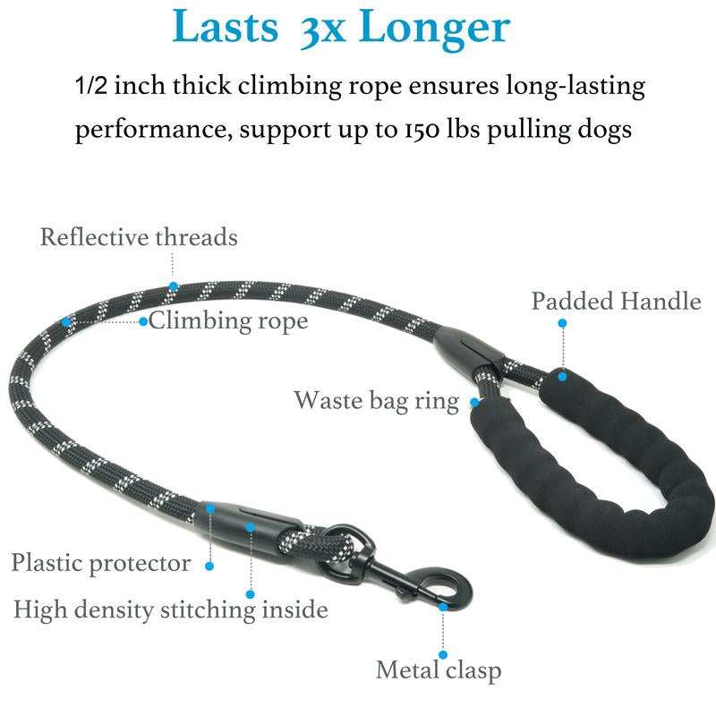 Iyoshop 360° Tangle-Free Double Dog Leash with Shock Absorbing Bungee – Perfect for Medium & Large Dogs