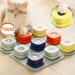 Dog Button Record Talking Pet Communication Vocal Training Interactive Toy Bell Ringer with Pad and Sticker Easy to Use