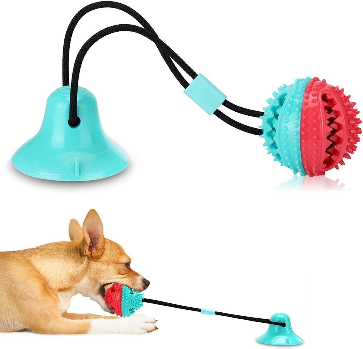 Interactive Dog Toys Tug of War, Mentally Stimulating Toys for Dogs, Puppy Teething Toys for Boredom to Keep Them Busy, Dog Puzzle Treat Food Dispensing Ball Toy for Small Medium Dogs