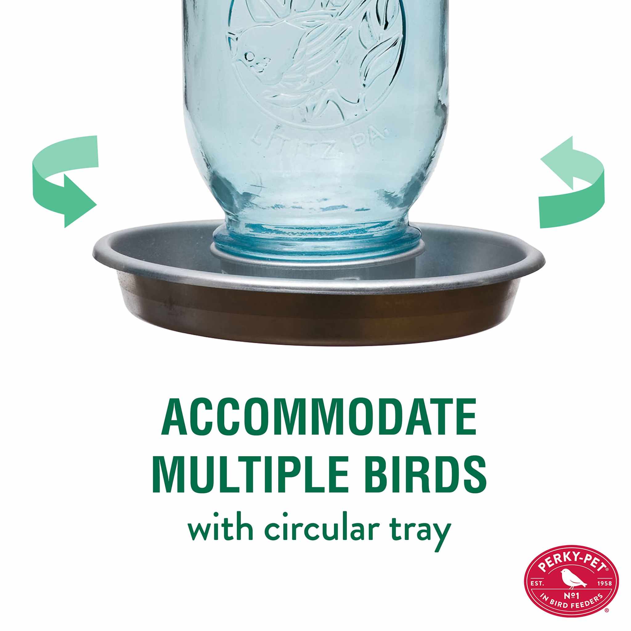 Perky-Pet 1 Mason Jar Wild Bird Waterer 783, Blue Perky-Pet