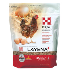 Purina Layena+ | Nutritionally Complete Layer Hen Feed | Omega 3 Formula - 10 Pound (10 lb) Bag Purina