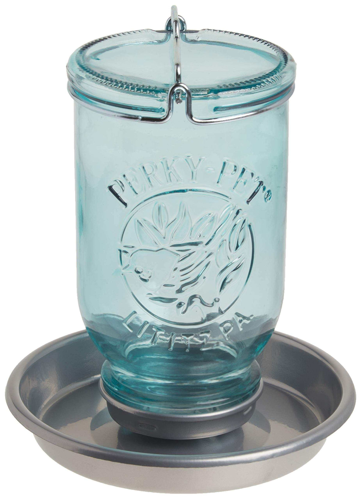 Perky-Pet 1 Mason Jar Wild Bird Waterer 783, Blue Perky-Pet