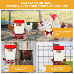 Lilyang Float-Controlled Automatic Chicken Waterer for Continuous Fresh Water, Self Filling Chicken Waterer with 60 Inch Water Hose (One End 3/4''), Suitable for Quail Duck Turkey Lilyang