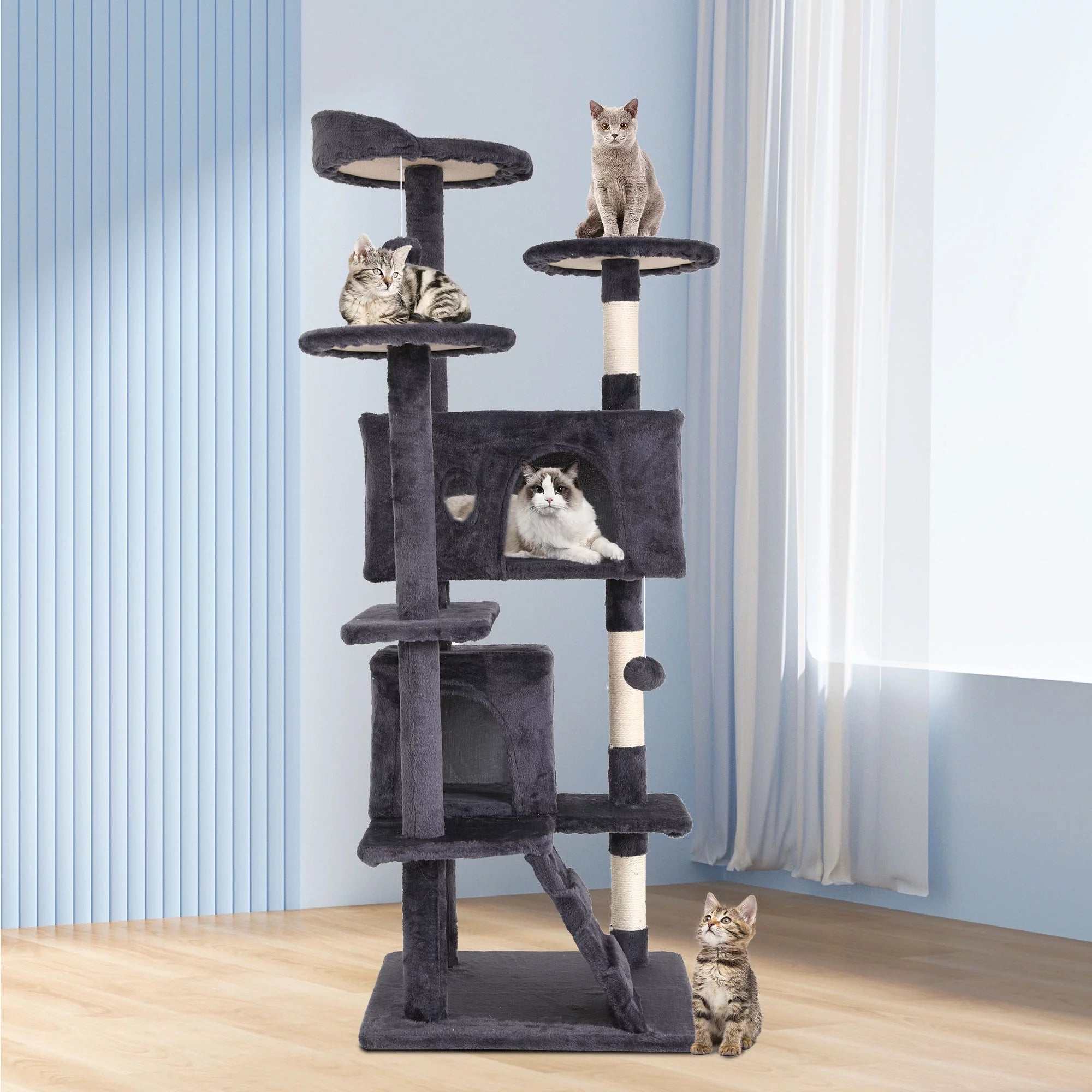 Double Condo Cat Tree Tower Ultimate Play Rest Spot for Feline Friend