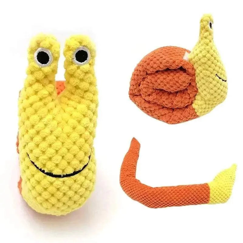 Dog Squeak Toys Pet Sniffing Plush Snails Toys Tibetan Food Molar Puzzle Dog Toys Interactive Cat Dog Puzzle Toy Feeder Wholsale