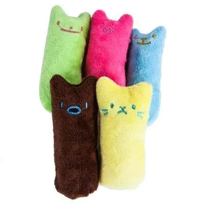 Teeth Grinding Catnip Toys Funny Interactive Plush Cat Toy Pet Kitten Chewing Vocal Toy Claws Thumb Bite Cat Mint for Cats