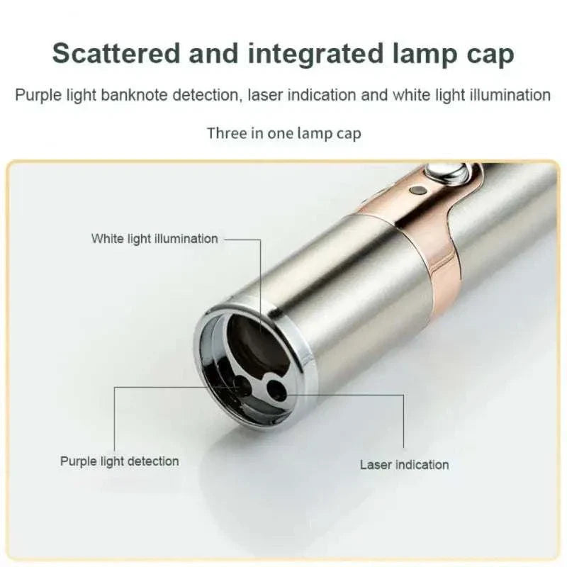 Laser Pointer USB Rechargeable Pen 3 in 1 Cat Dog Pet Toy Red UV Flashlight LED 4Mw Laser Pointer Funny Cat Pen Pet Supplies