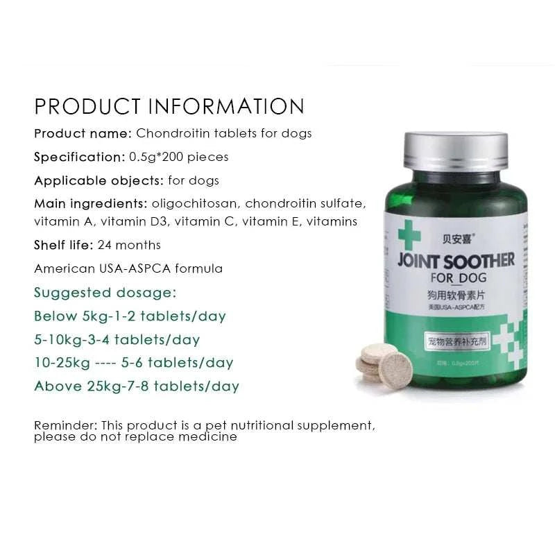 Dog Joint Supplements |Chondroitin Tablets for Joint Health & Mobility