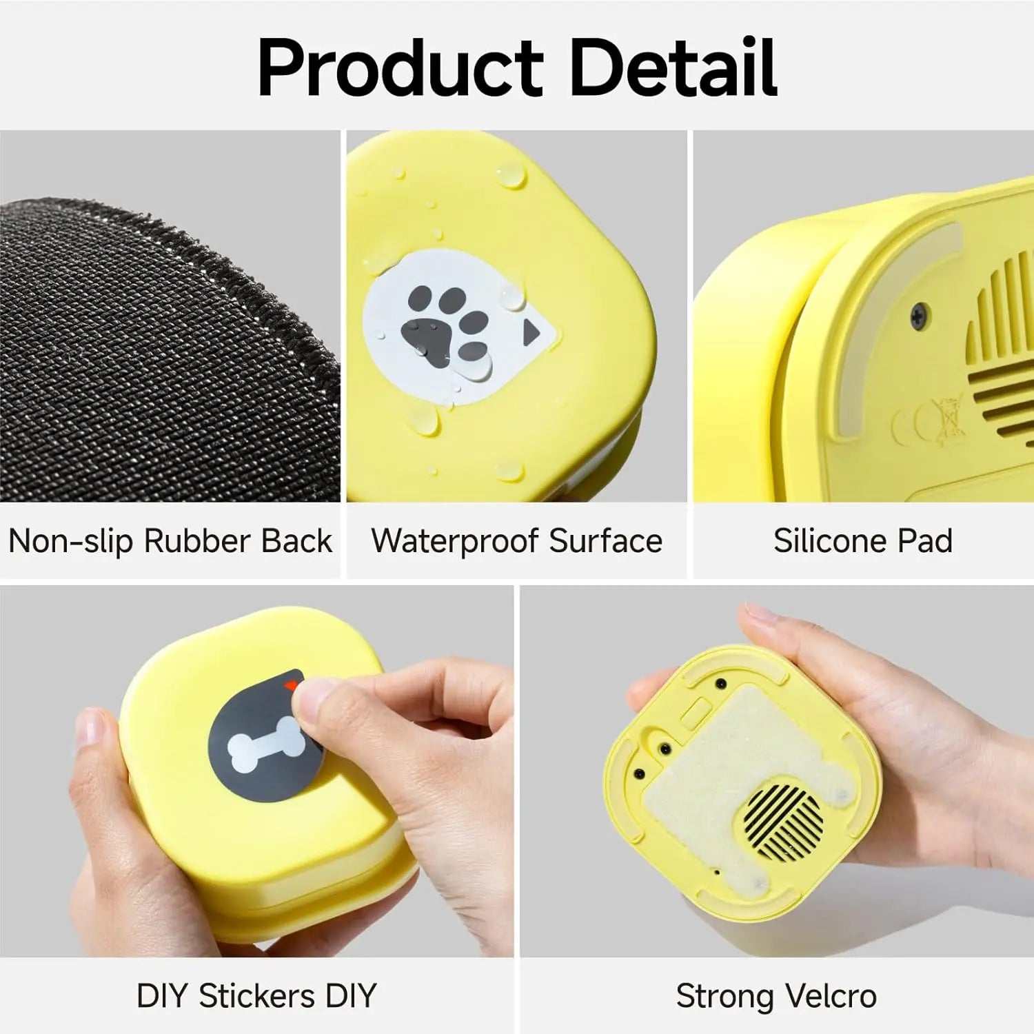 Dog Button Record Talking Pet Communication Vocal Training Interactive Toy Bell Ringer with Pad and Sticker Easy to Use