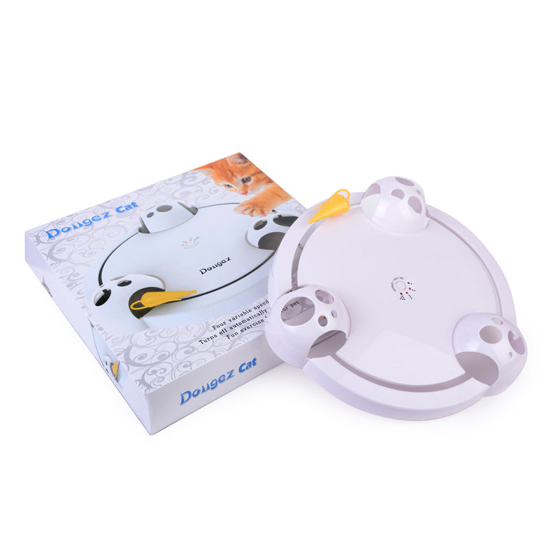 Electric Cat Toy  Wheel Crazy White Cat Catching Mouse Automatic Turntable Cats Toys