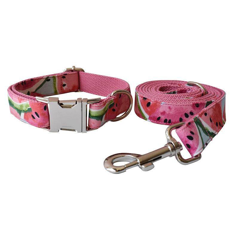 Nature-Inspired Floral Dog Collar and Leash Set