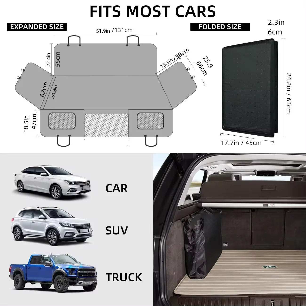 Innovative Large Pet Back Seat Extender  Car Space for Safe Pet Travel