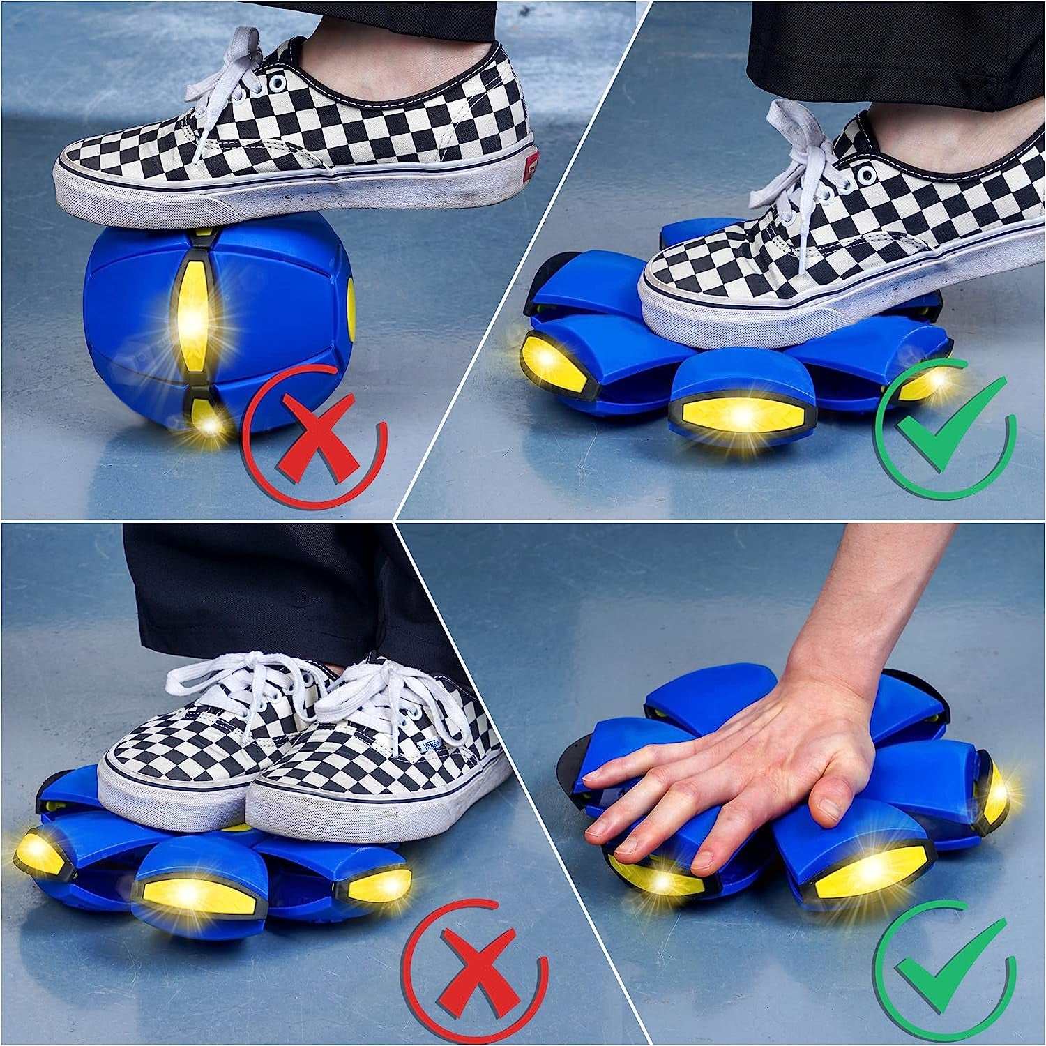 Pet Toy Flying Saucer Ball Dog Balls - Light Herding Toy for Rolling Fun (6 Lights)