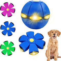 Pet Toy Flying Saucer Ball Dog Balls - Light Herding Toy for Rolling Fun (6 Lights)