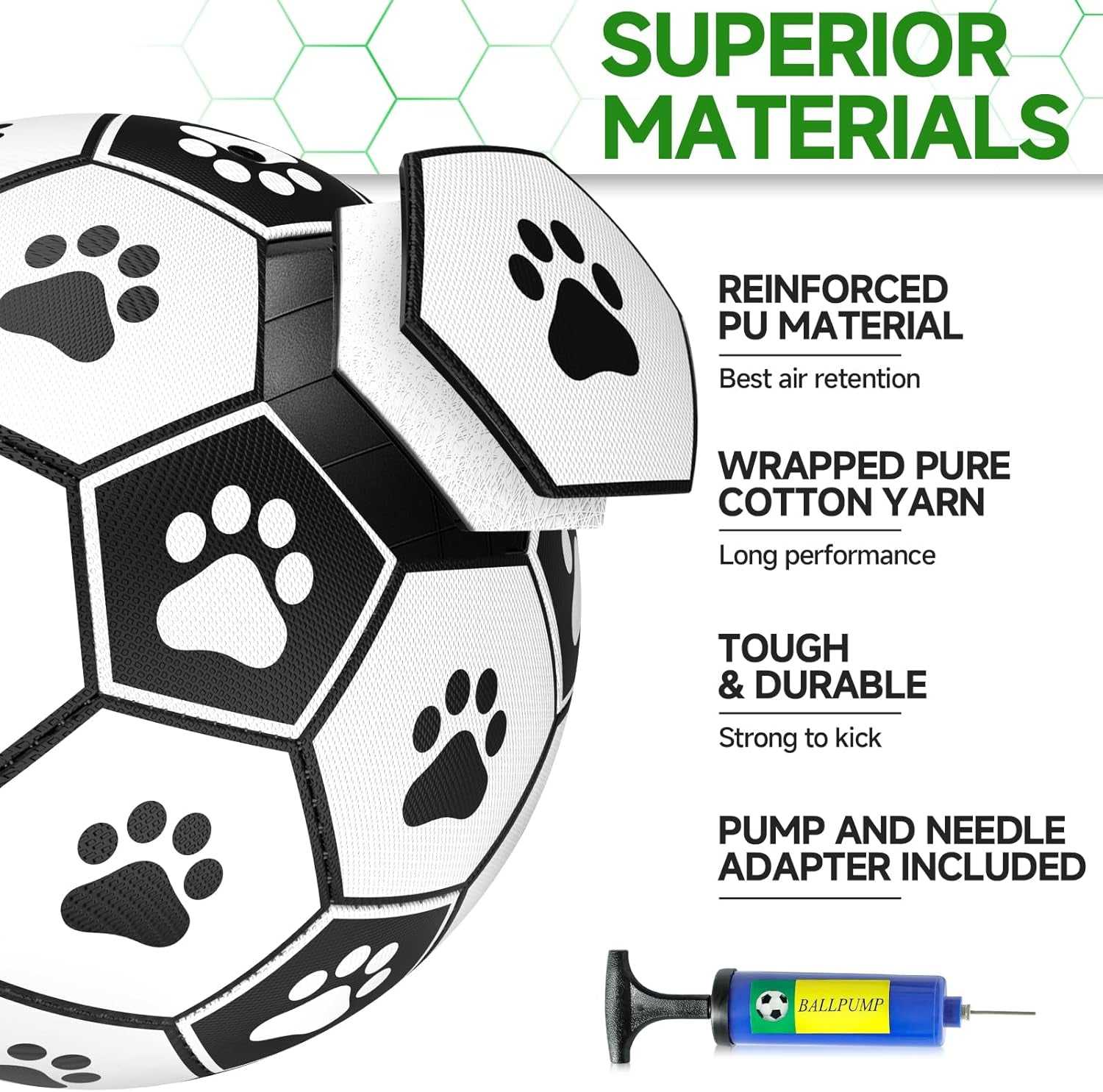 Dog Toys Soccer Ball with Straps, Interactive Dog Toys for Tug of War, Puppy Birthday Gifts, Dog Tug Toy, Dog Water Toy, Durable Dog Balls World Cup for Small & Medium Dogs（6 Inch）