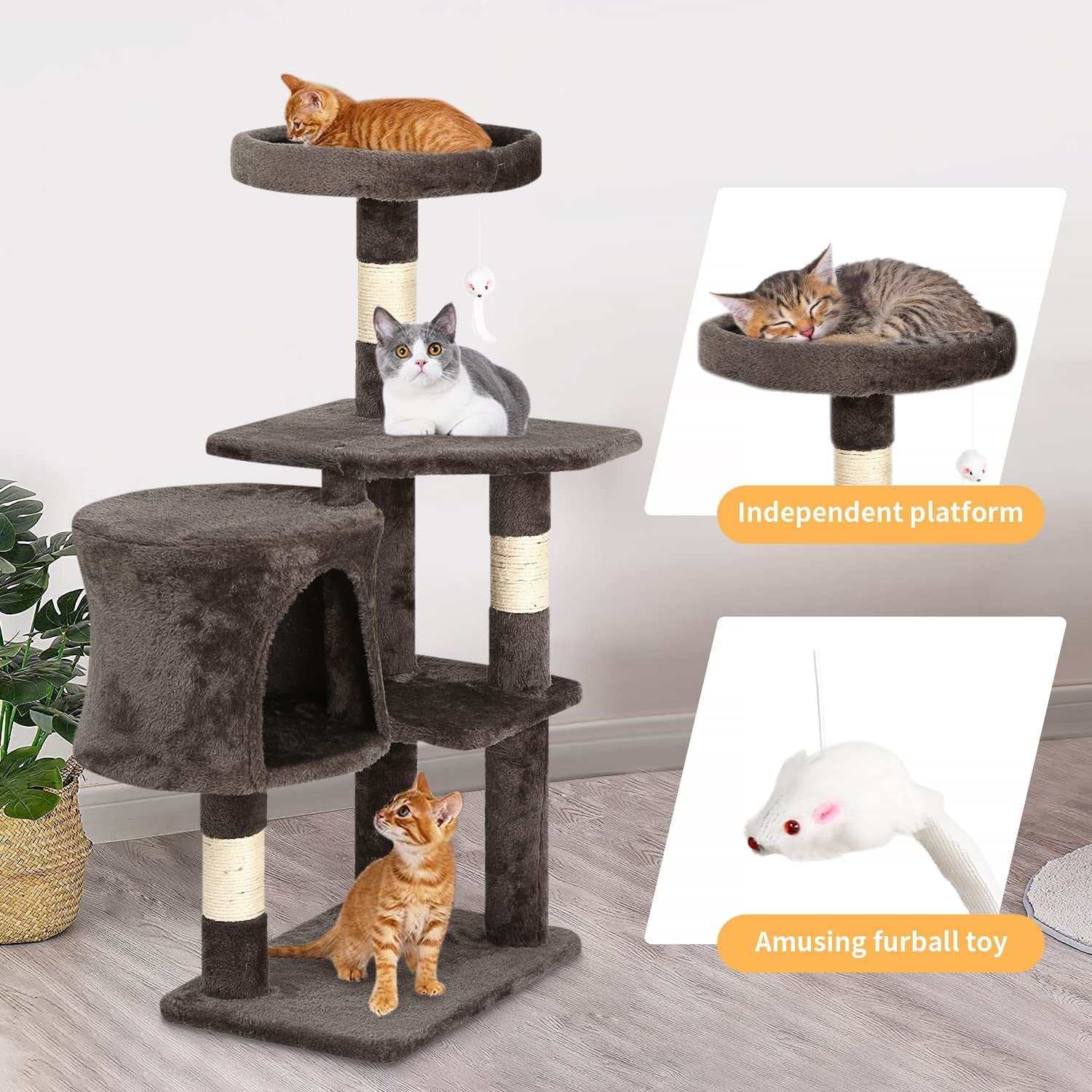 Multi-Level Cat Tree: Ultimate Cat Playground, Comfort, Relax and Rest