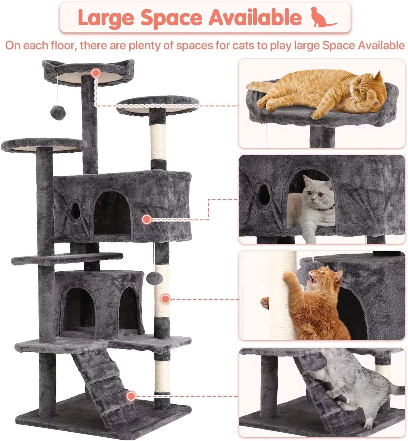 Double Condo Cat Tree Tower Ultimate Play Rest Spot for Feline Friend