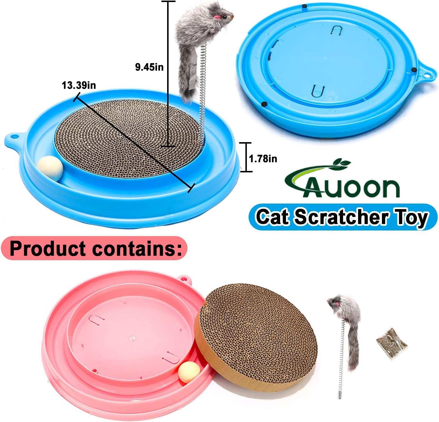 Cat Scratcher Toy, Cat Toy, Scratch Pad,Scratching Toy,Post Pad Interactive Training Exercise Mouse Play Toy with Ball (Milk Shake)