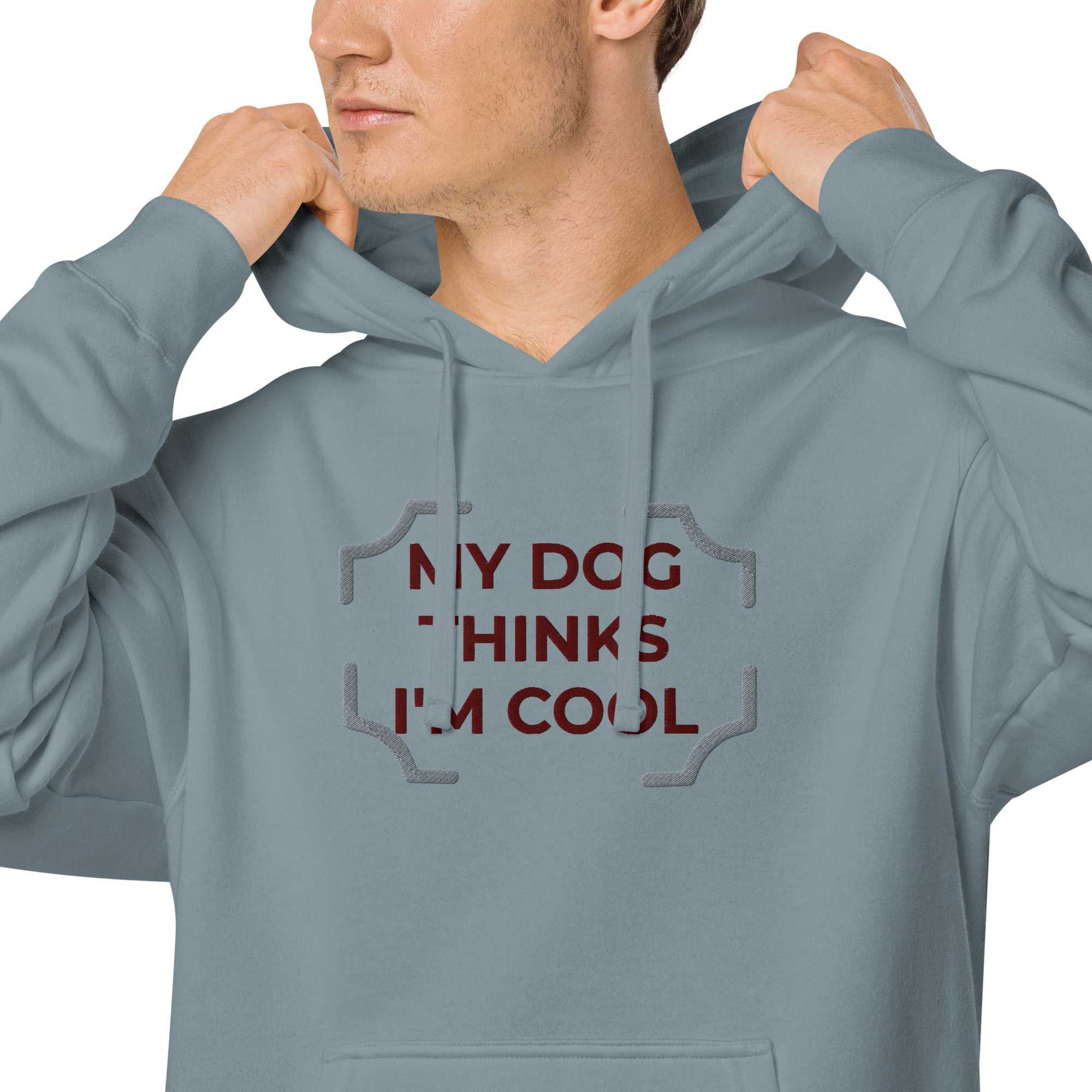 "My Dog Thinks I'm Cool" pigment-dyed hoodie MBF Goods